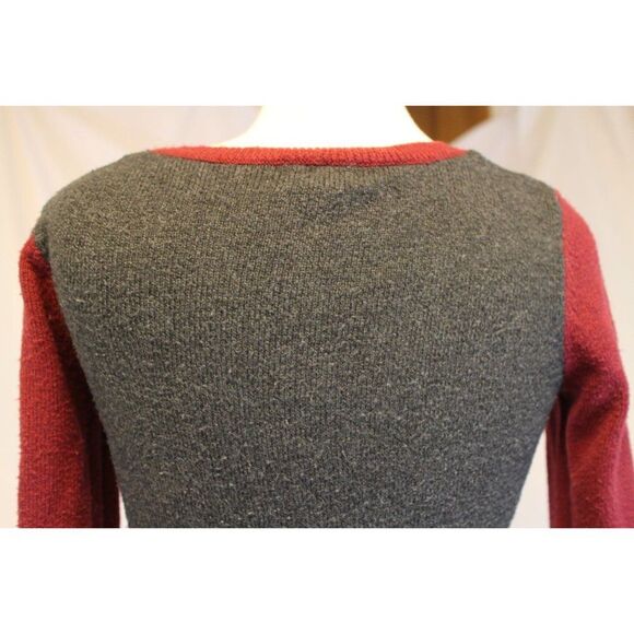 Gray and Red Colorblock Sweater Dress M - Picture 4 of 8